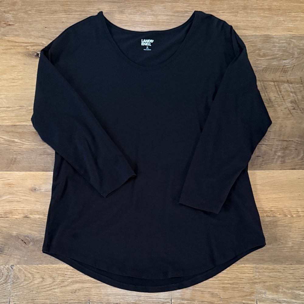 Lands End Black Tunic Top - Size M